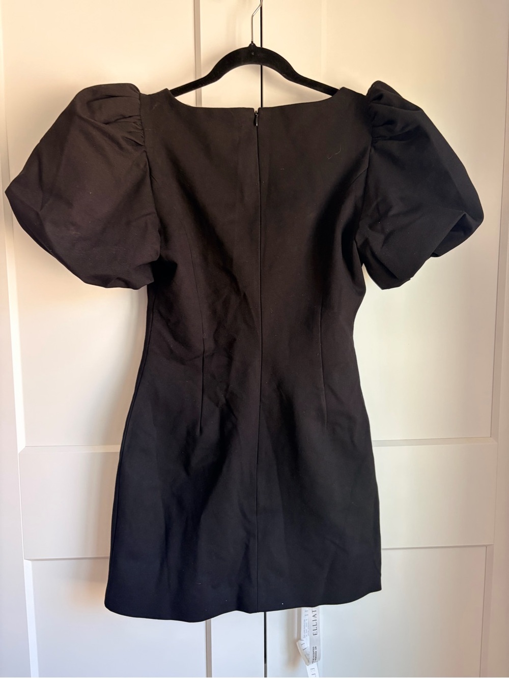 Elliatt Black Mini Dress with Floral-Trim Square Neckline | M - Picture 5 of 6